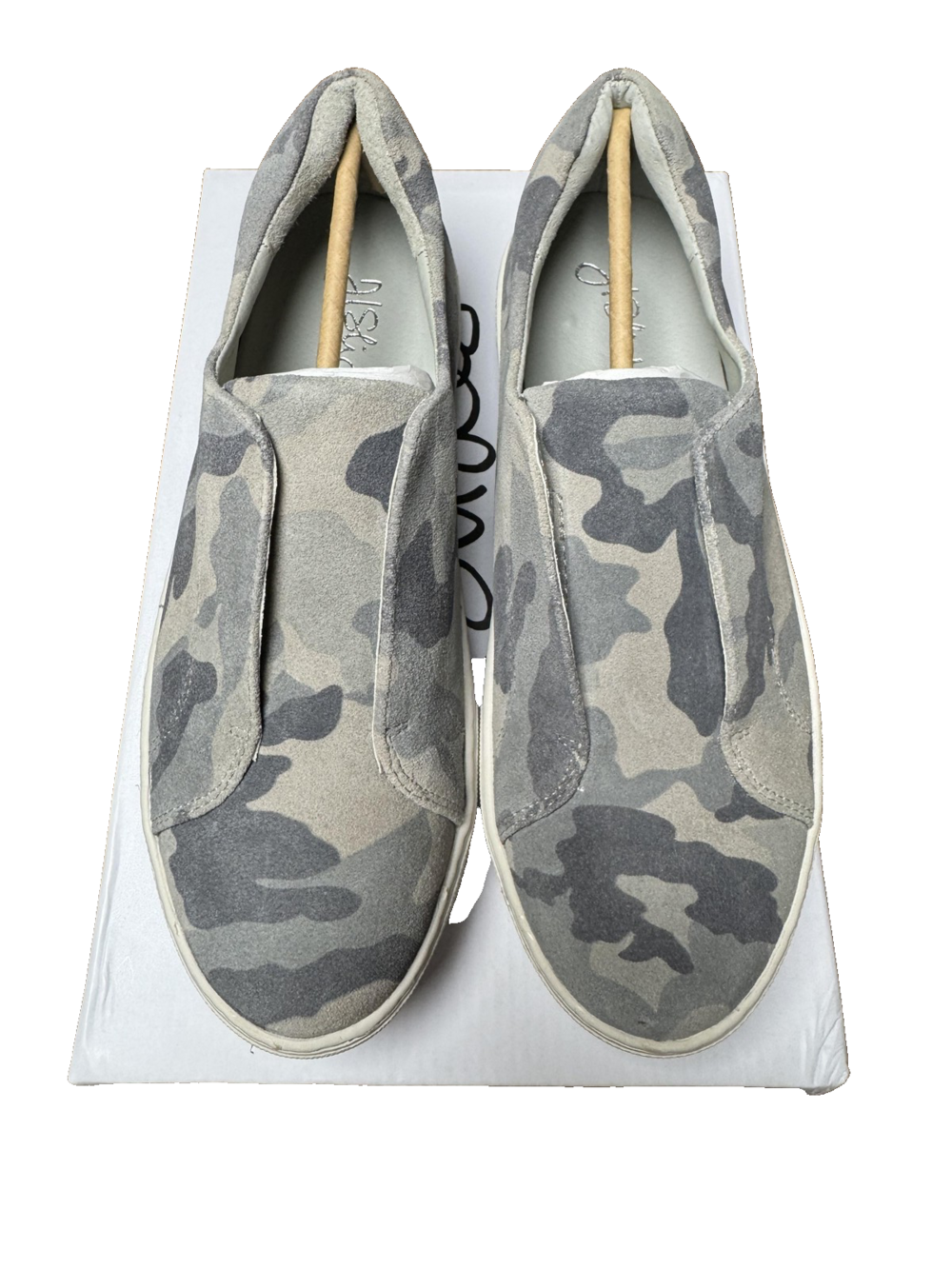 J/Slides Alara Shoes Womens Size 6.5 Gray Camo Suede Slip On Sneakers ALARA1